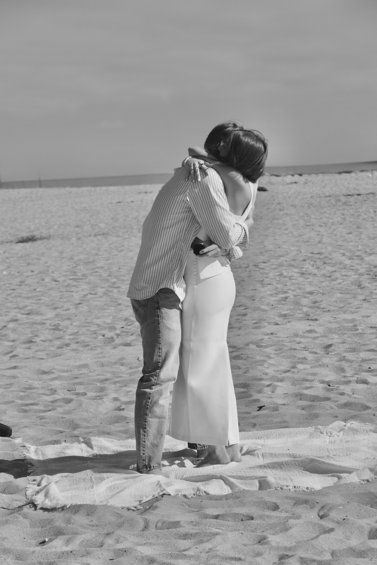 Bridget and Cole embracing after their proposal