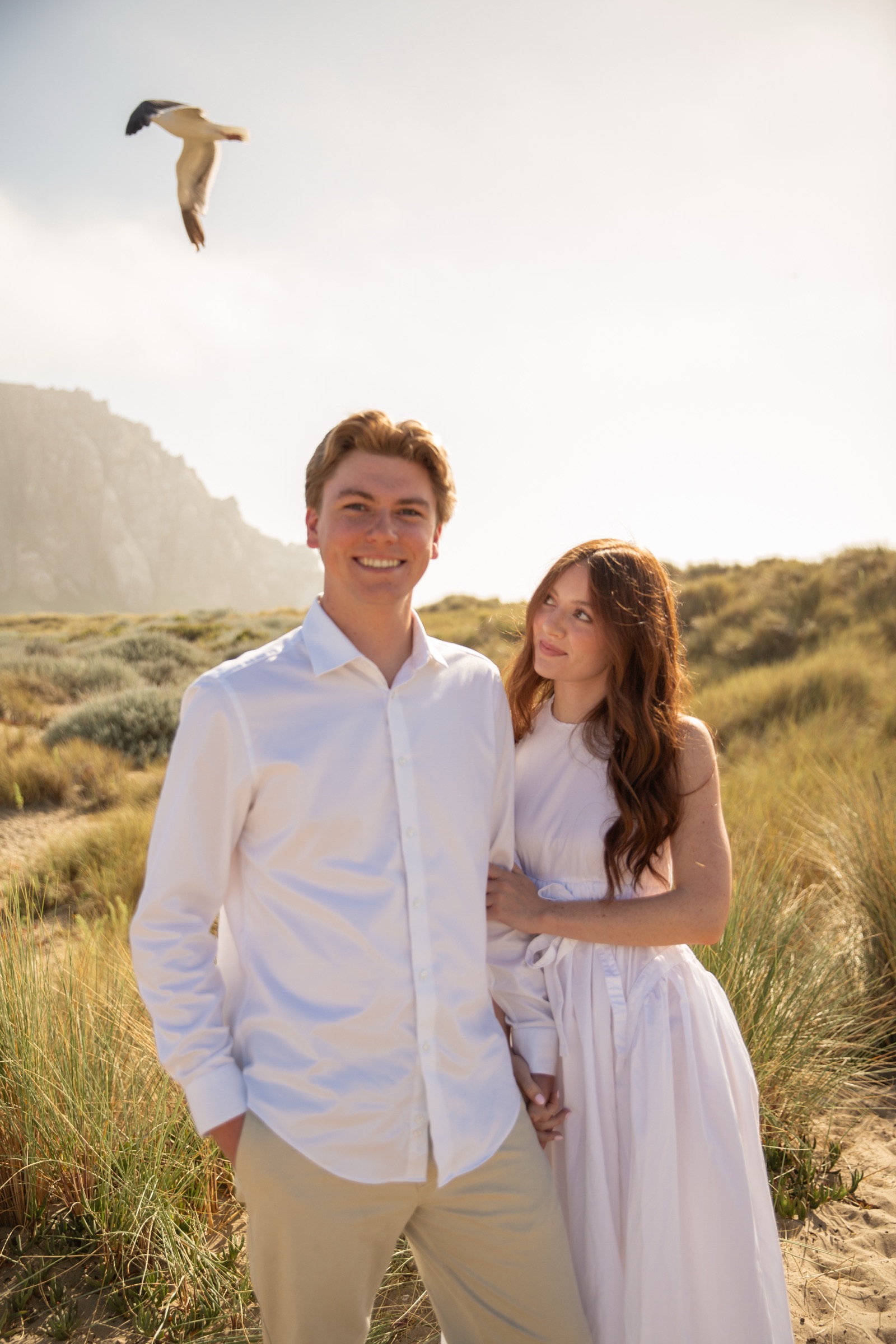 Cole and Bridget — Coastal engagement portrait