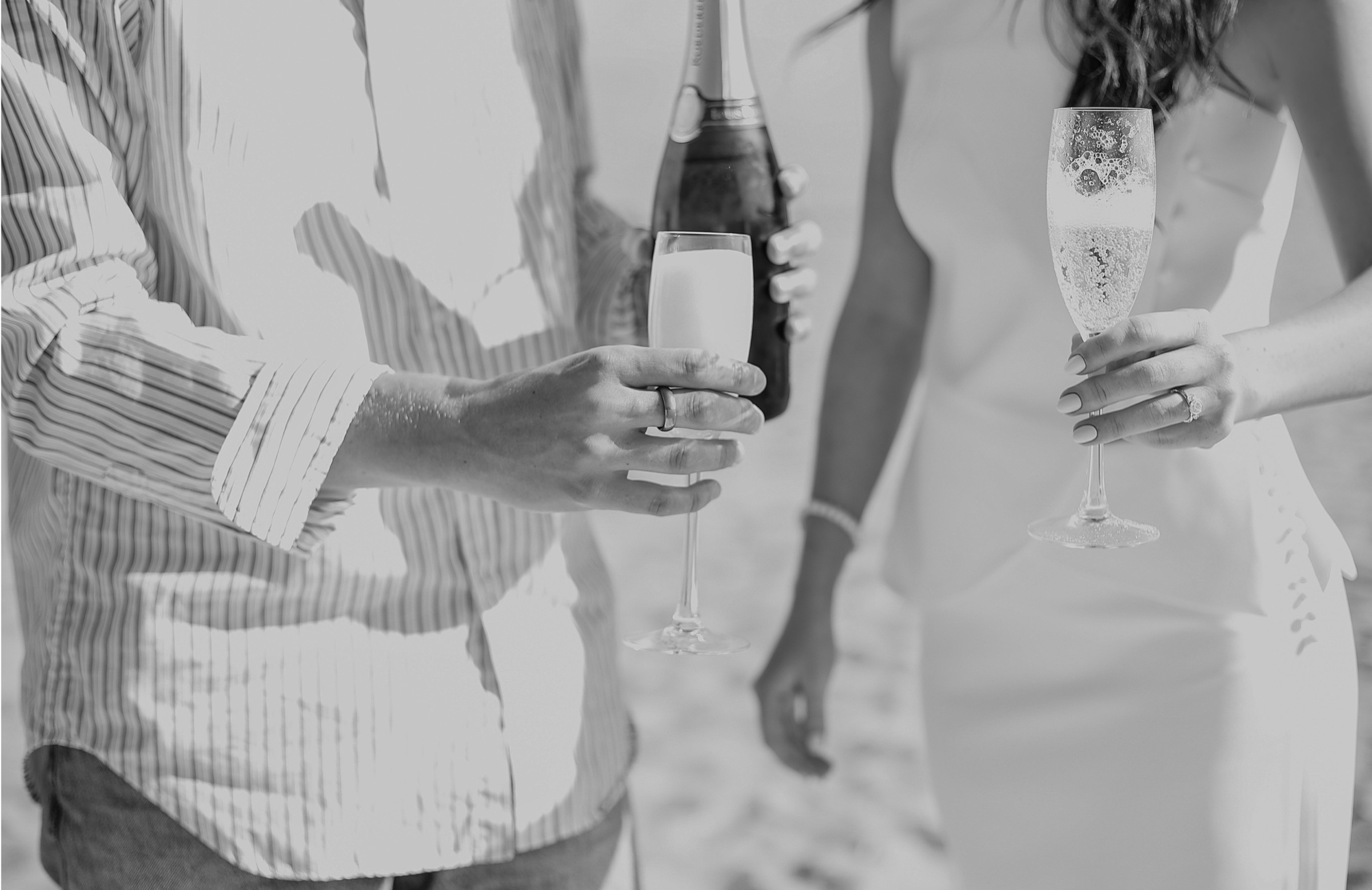 Champagne glasses during the engagement celebration